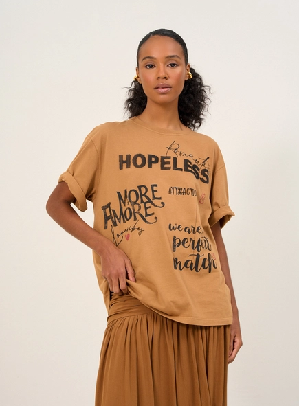 Camiseta Feminina Oversized Estampada