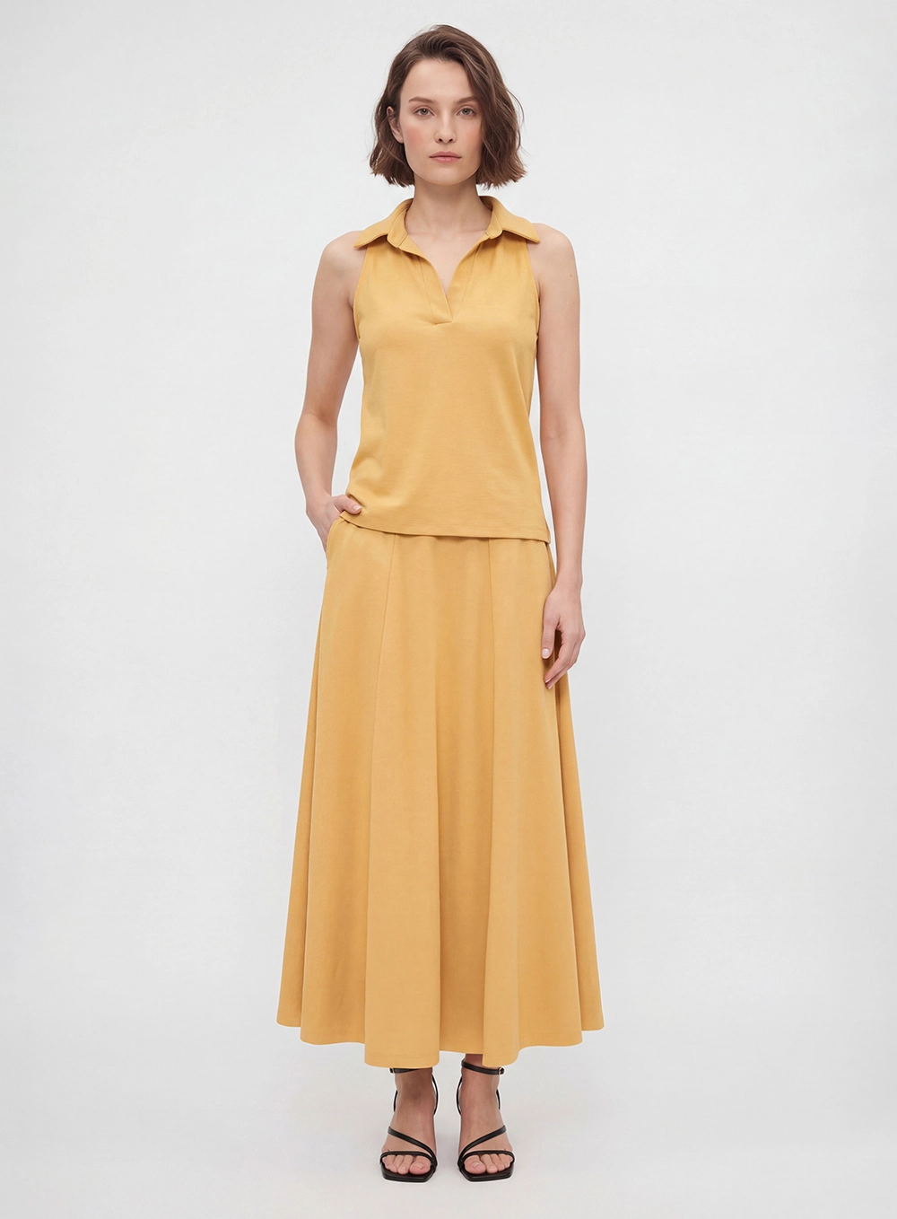 Saia Midi Circle Amarelo 1