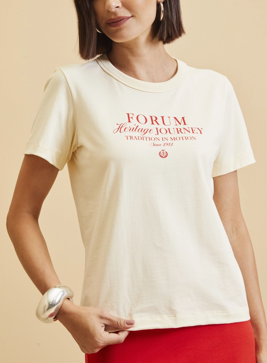 Camiseta Feminina Básica 1981 Bege