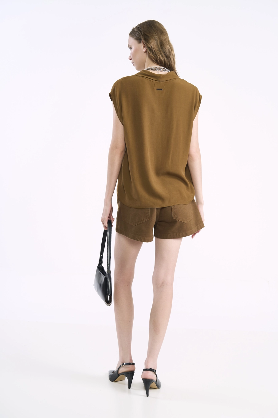 Blusa Feminina Fluid Tie Marrom