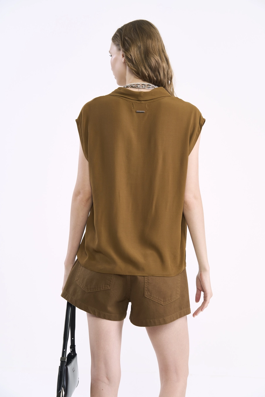 Blusa Feminina Fluid Tie Marrom
