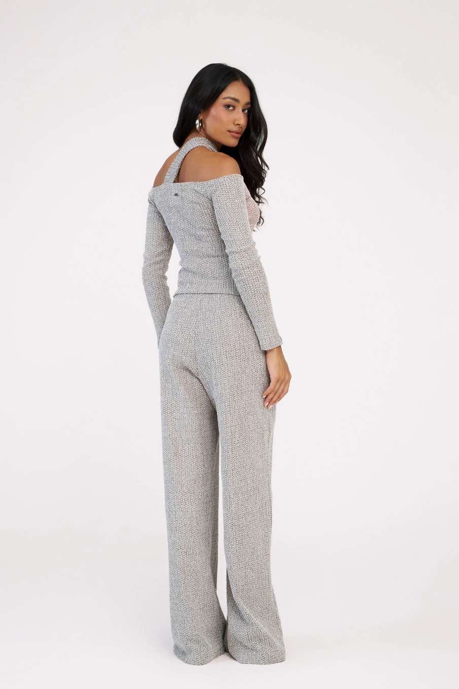 Calça Feminina Comfort Texturizada Cintura Média Bege 2