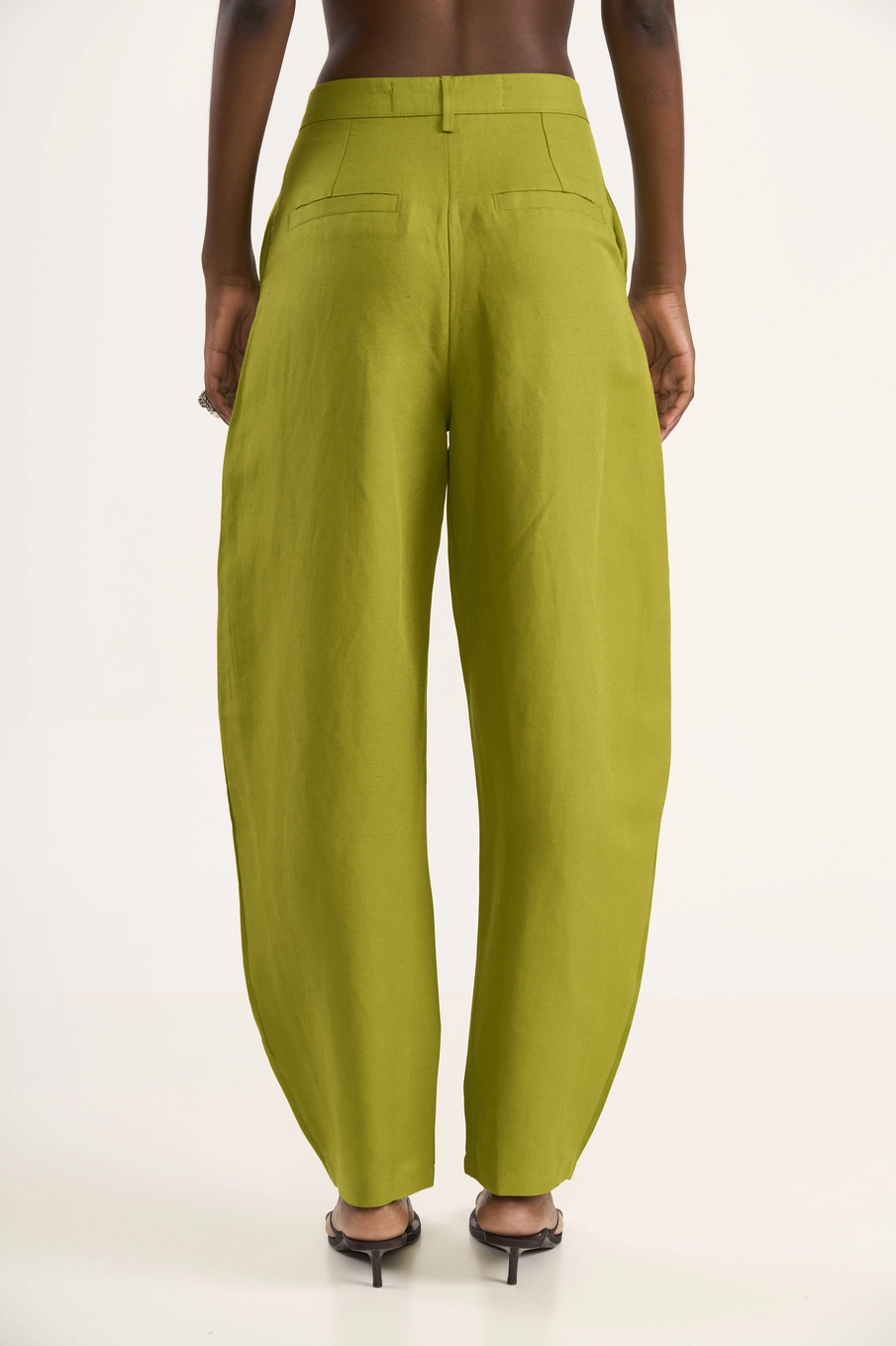Calça Barril De Alfaiataria Verde