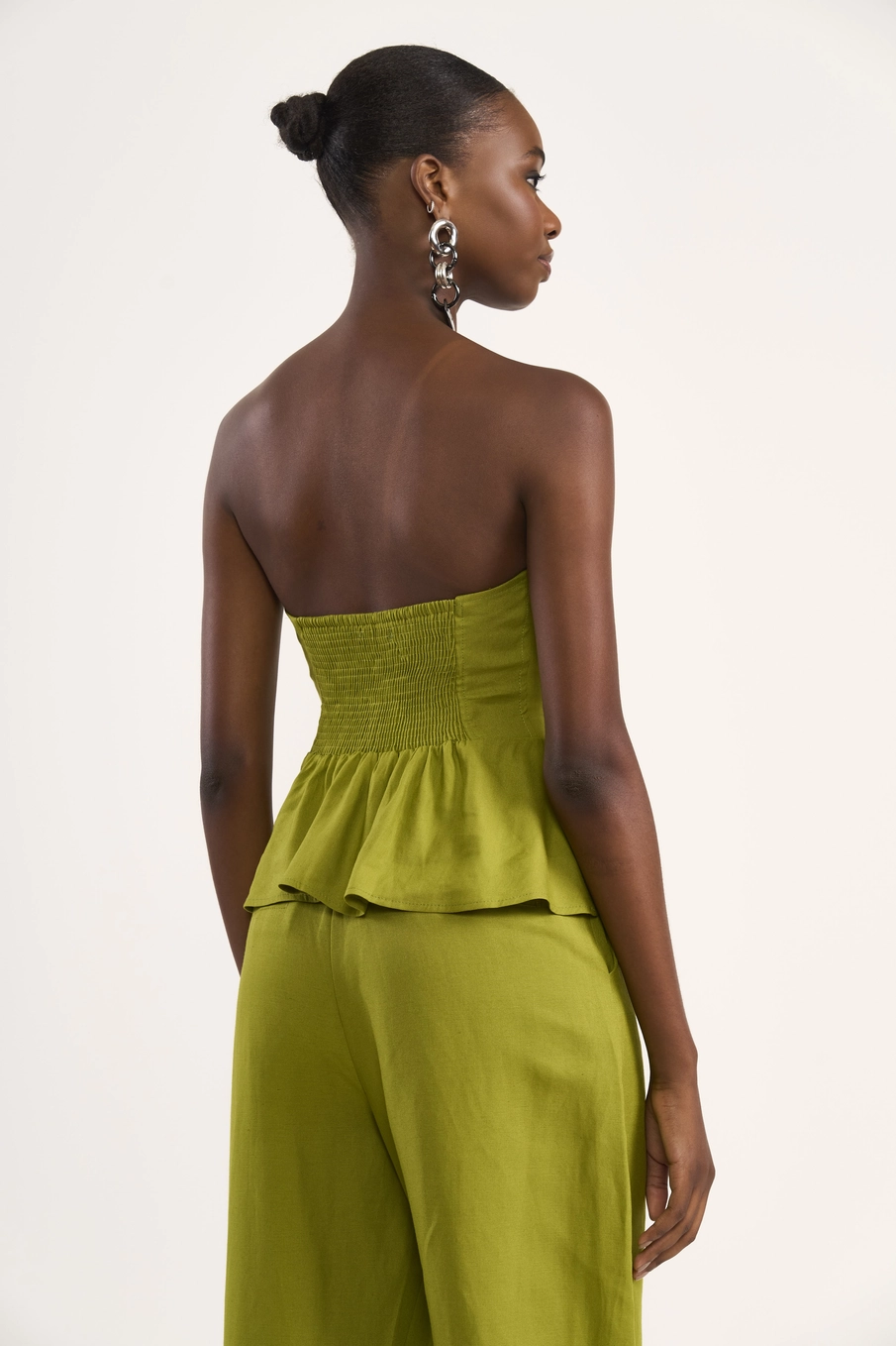 Blusa Tomara Que Caia Peplum Verde