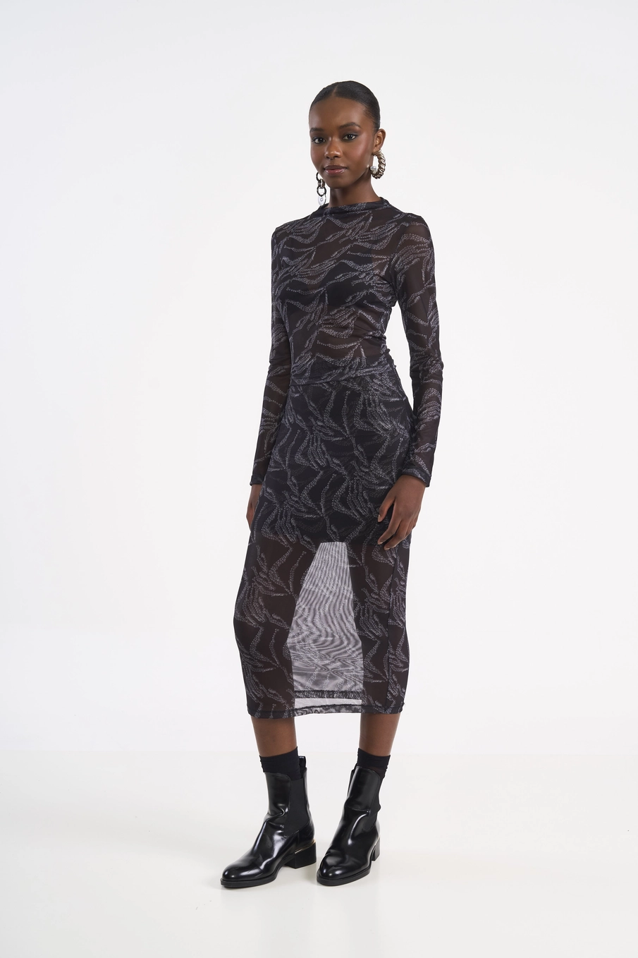 Saia Midi Em Tule Estampado Estampados