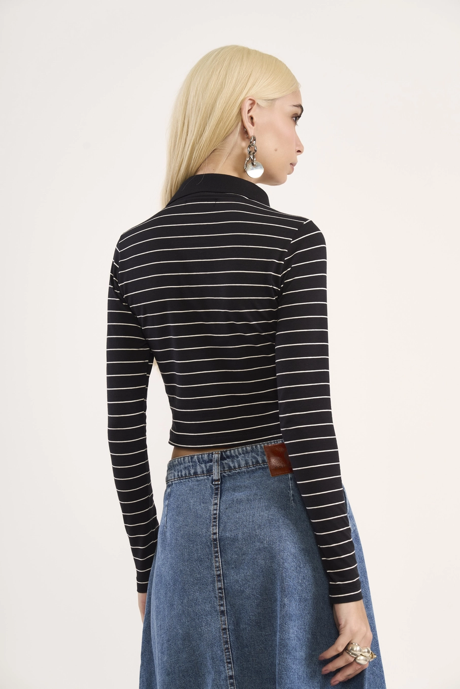 Polo Cropped Listrada Estampados
