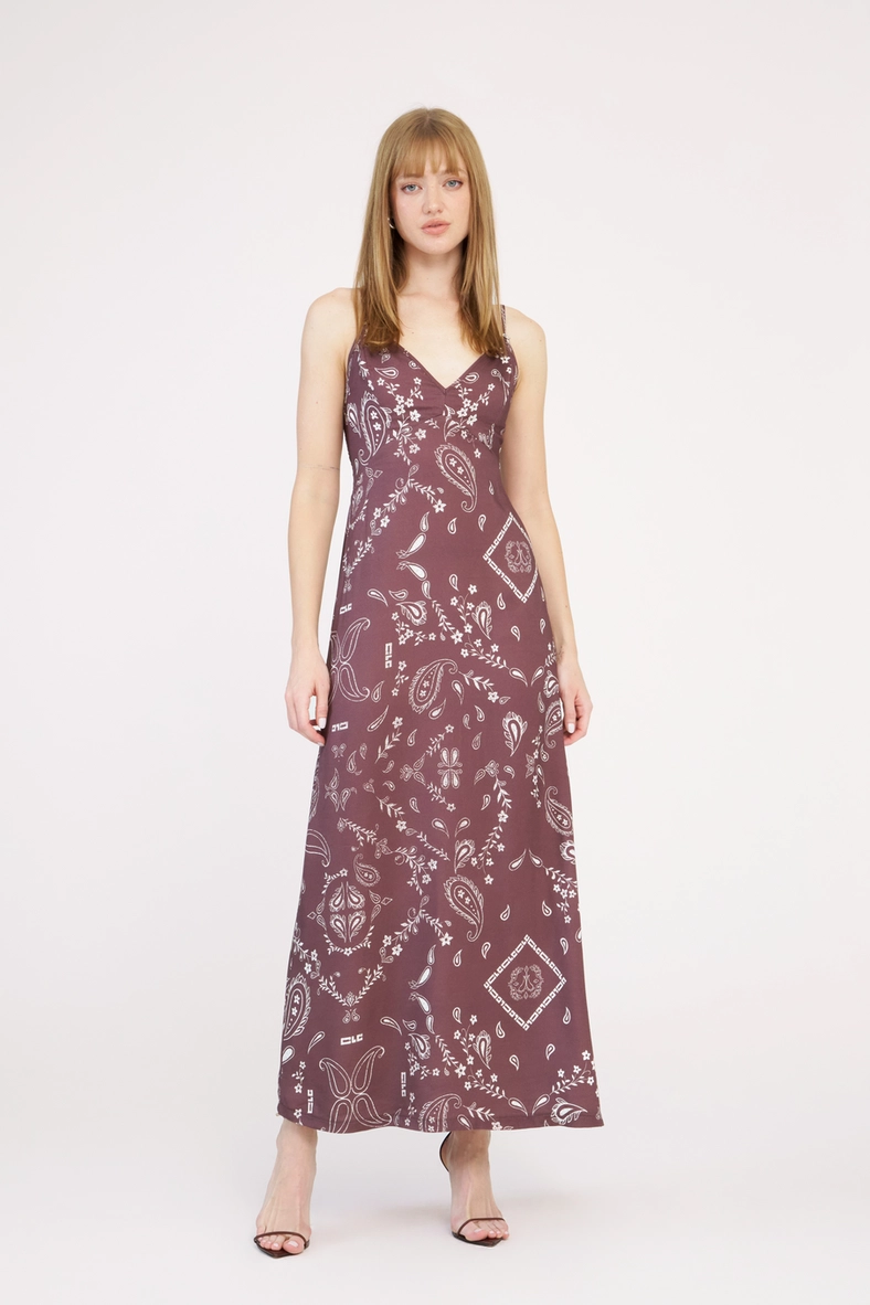 Vestido Evasê Longo Paisley Estampados 1