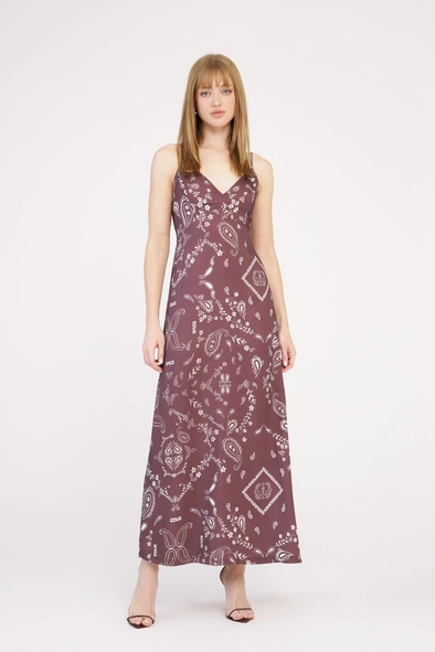 Vestido Evasê Longo Paisley