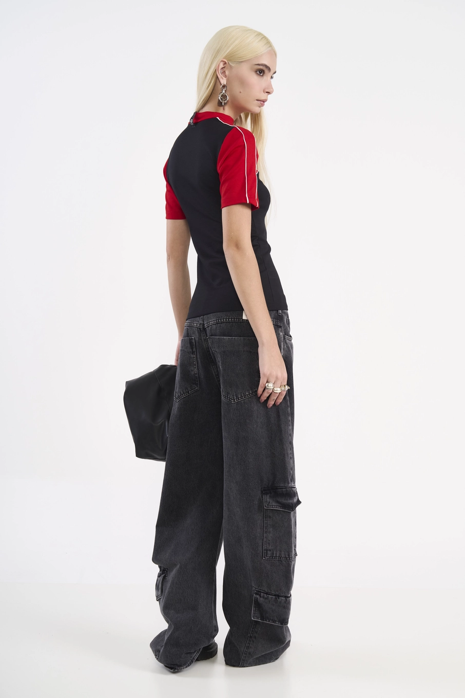 Blusa Gola Alta Bicolor Preto