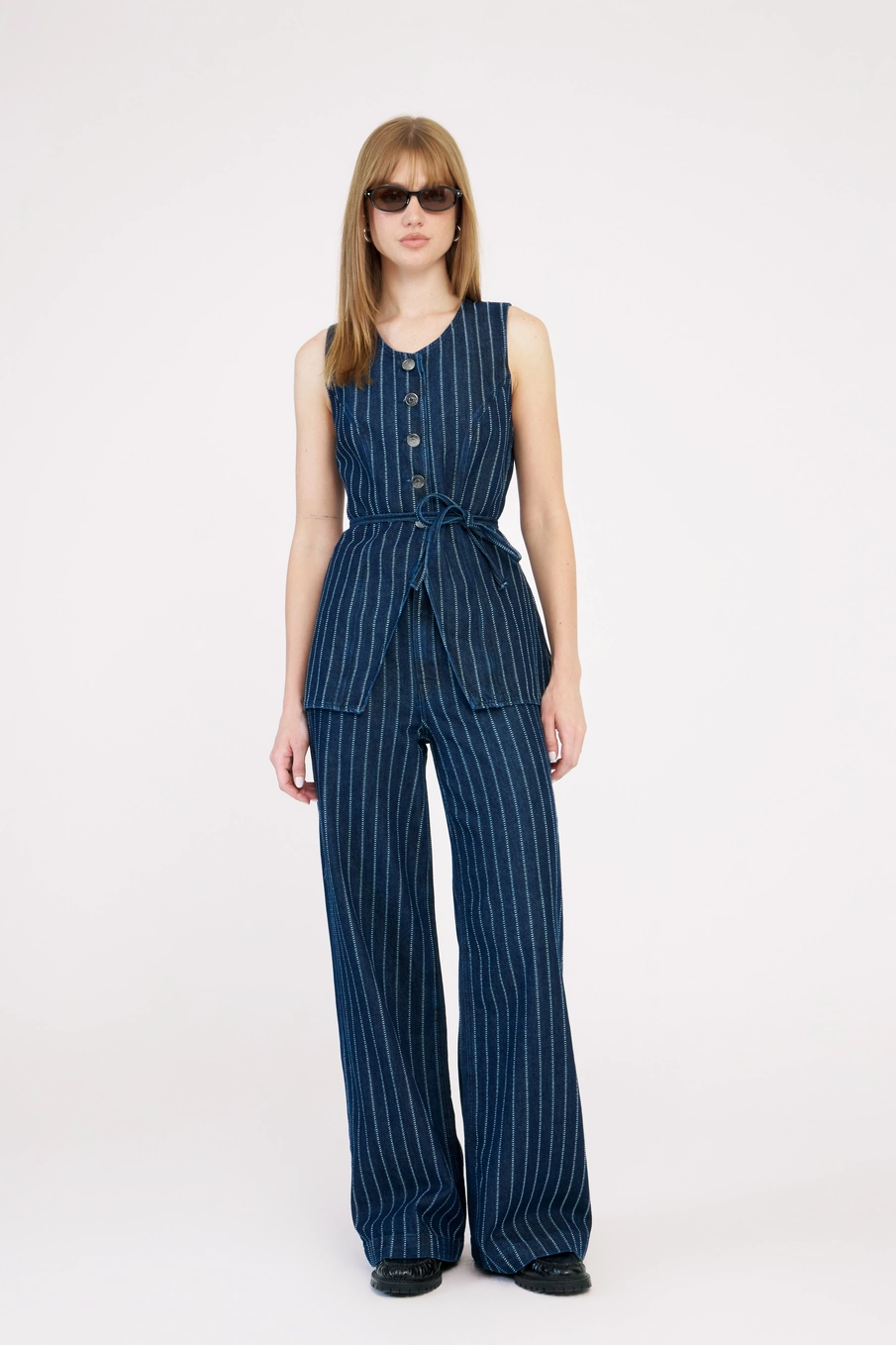 Colete Jeans Feminino Slim Listrado Estampados 1