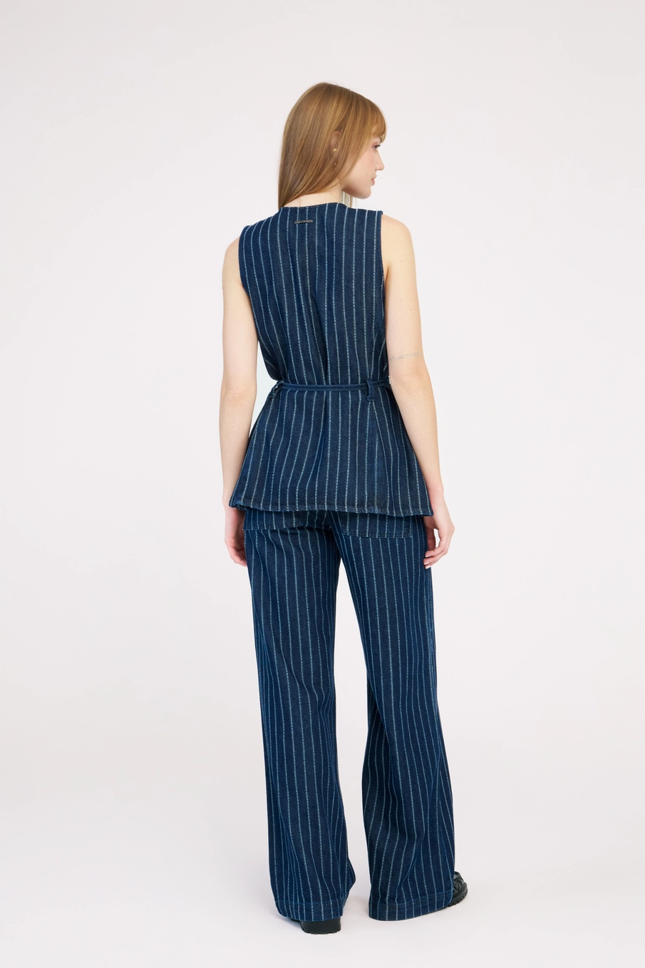 Colete Jeans Feminino Slim Listrado Estampados 2