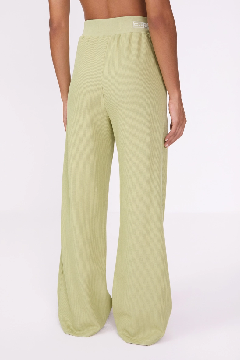 Calça Feminina Wide Leg Canelada Verde 4