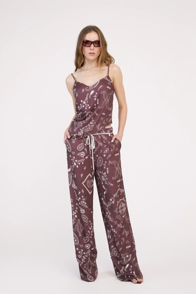 Calça Feminina Paisley Cintura Média