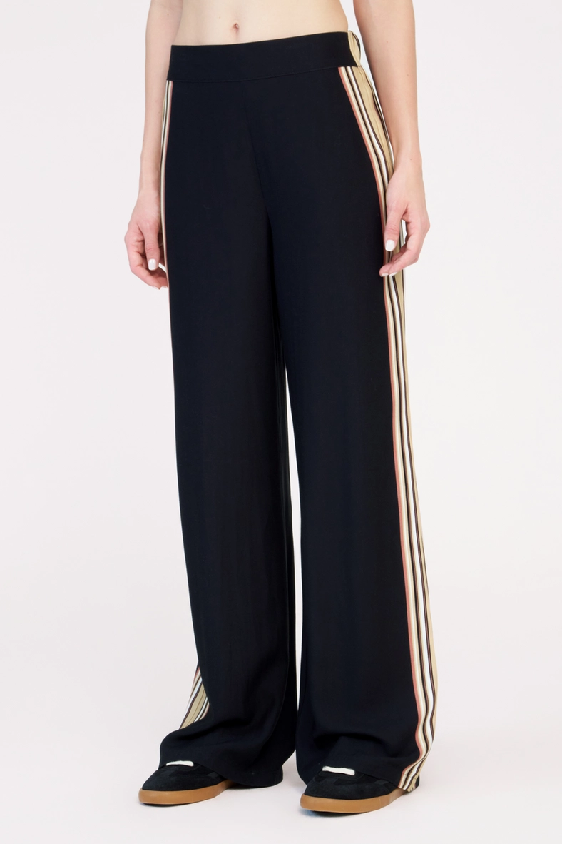 Calça Feminina Alfaiataria Wide Leg Com Estampa Preto 3