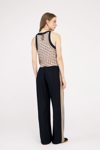 Calça Feminina Alfaiataria Wide Leg Com Estampa