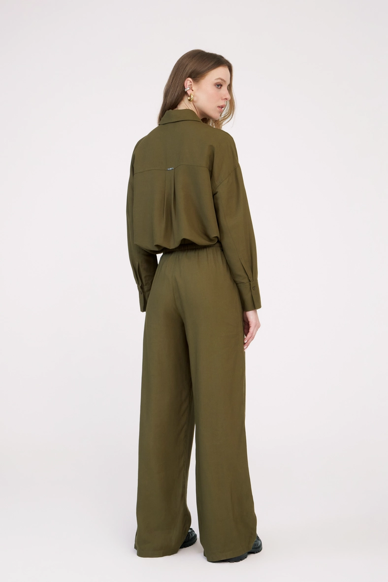 Calça Feminina Reta Cós Médio Verde 2