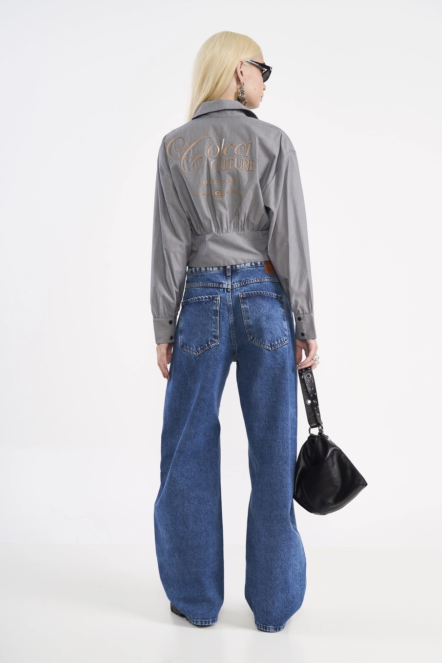 Camisa Cropped Estruturada Listrada Estampados