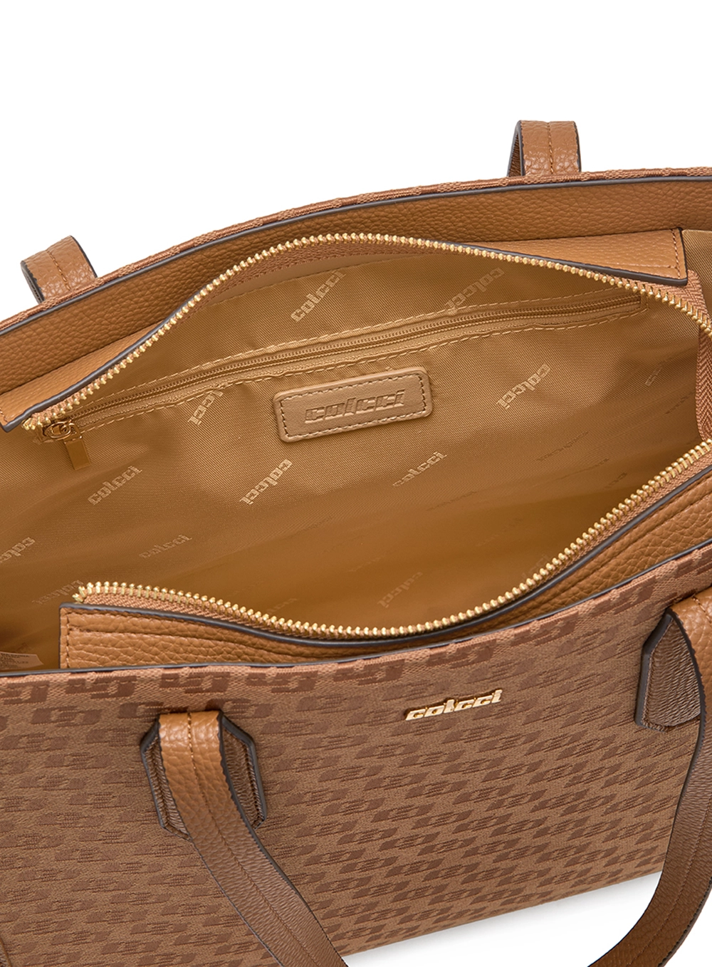 Bolsa Feminina Shop Bag Jacquard Caramelo