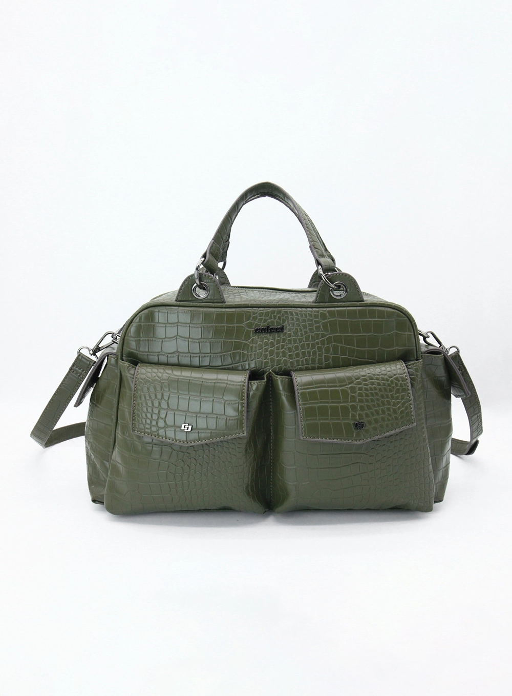 Bolsa Feminina Shoulder Croco Verde