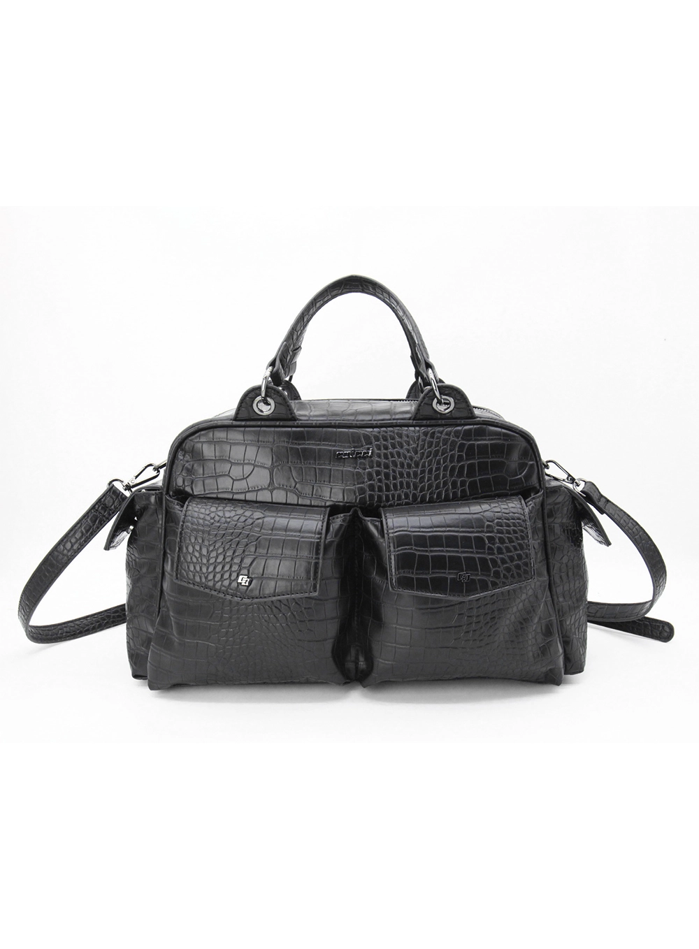 Bolsa Feminina Shoulder Croco Preto