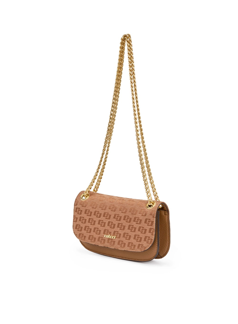 Bolsa Feminina Crossbody Jacquard Caramelo