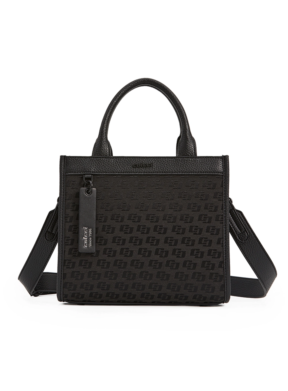 Bolsa Feminina Tote Jacquard Preto