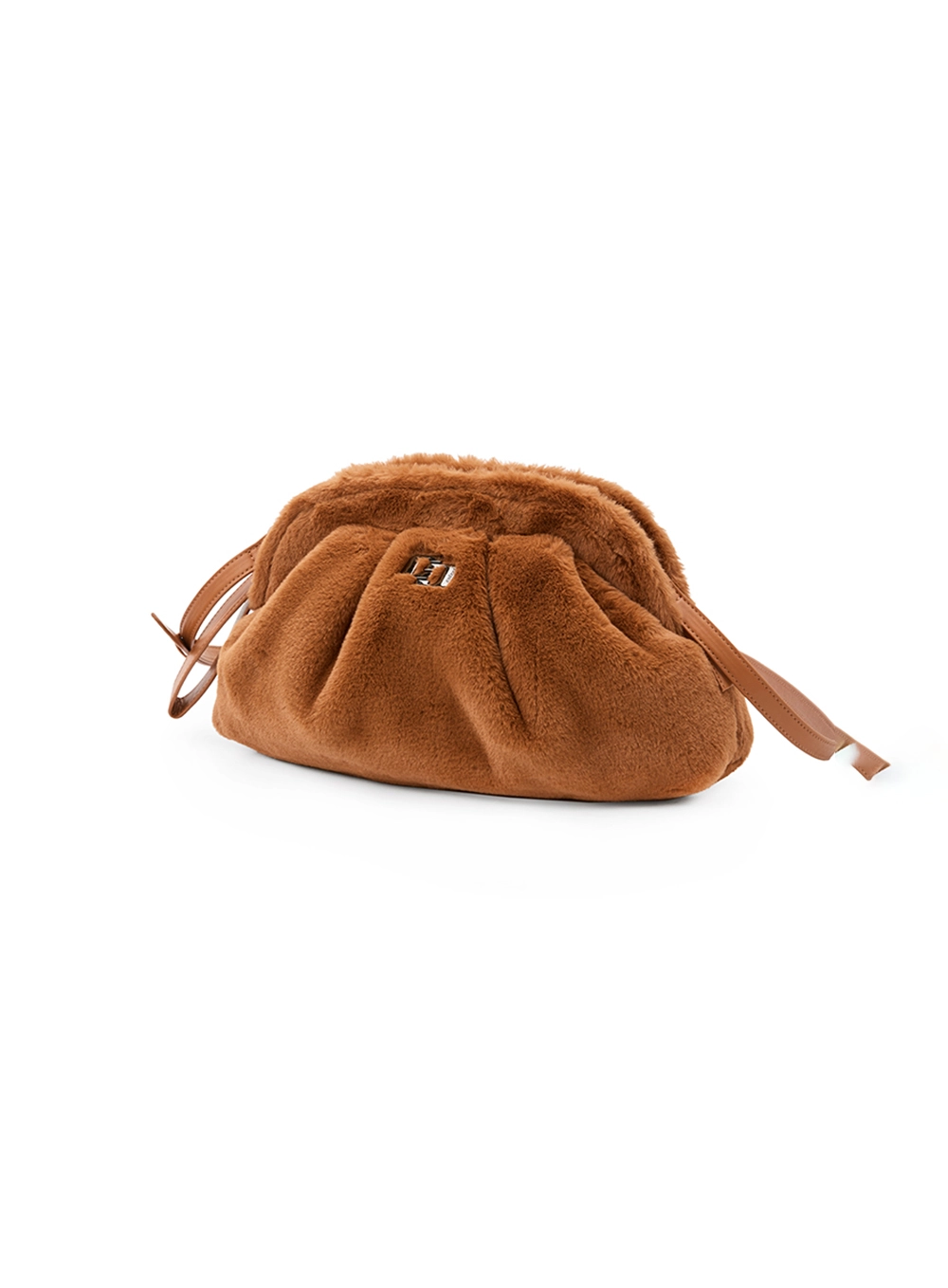 Bolsa Feminina Clutch Furry Caramelo