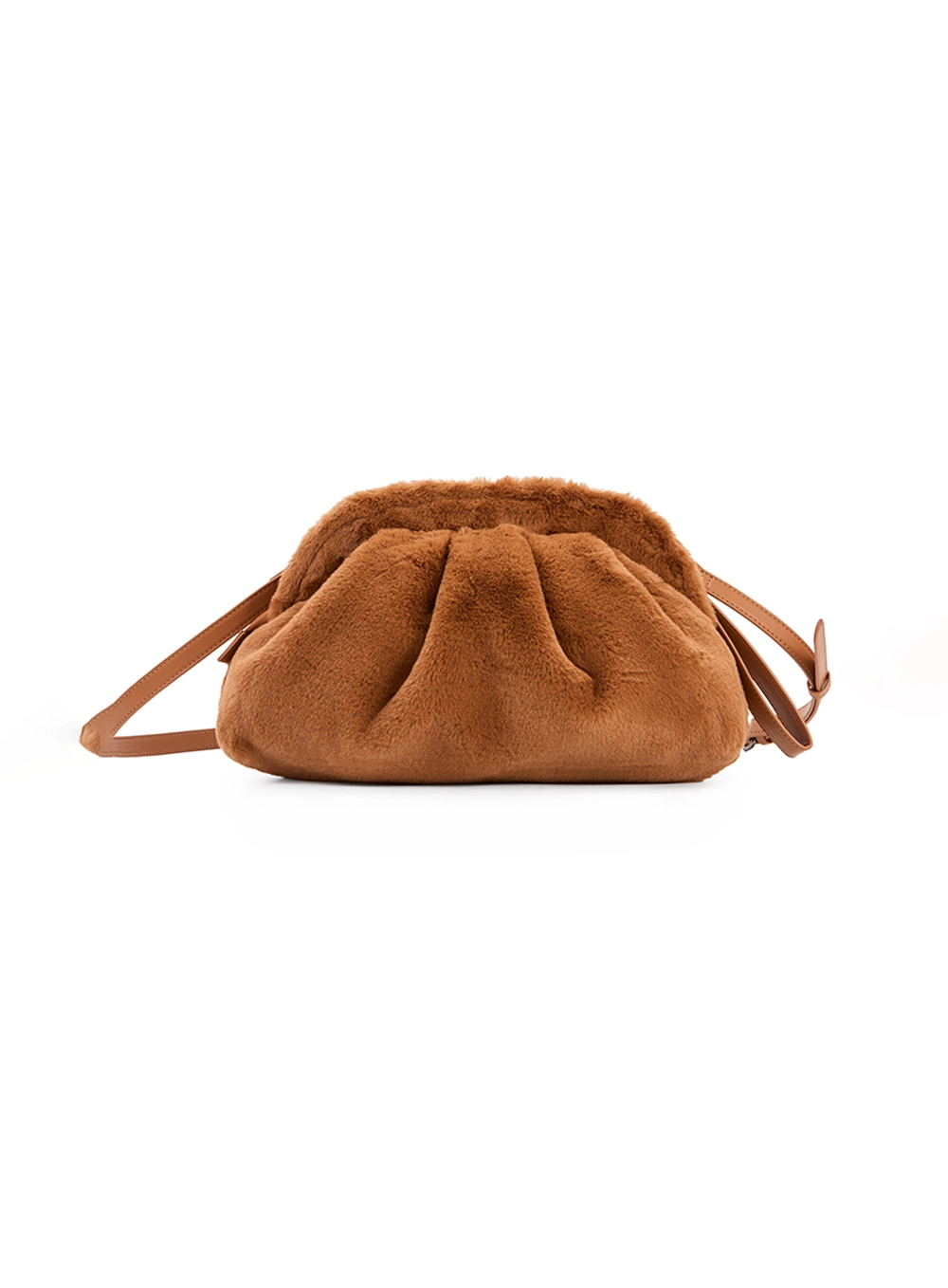 Bolsa Feminina Clutch Furry Caramelo