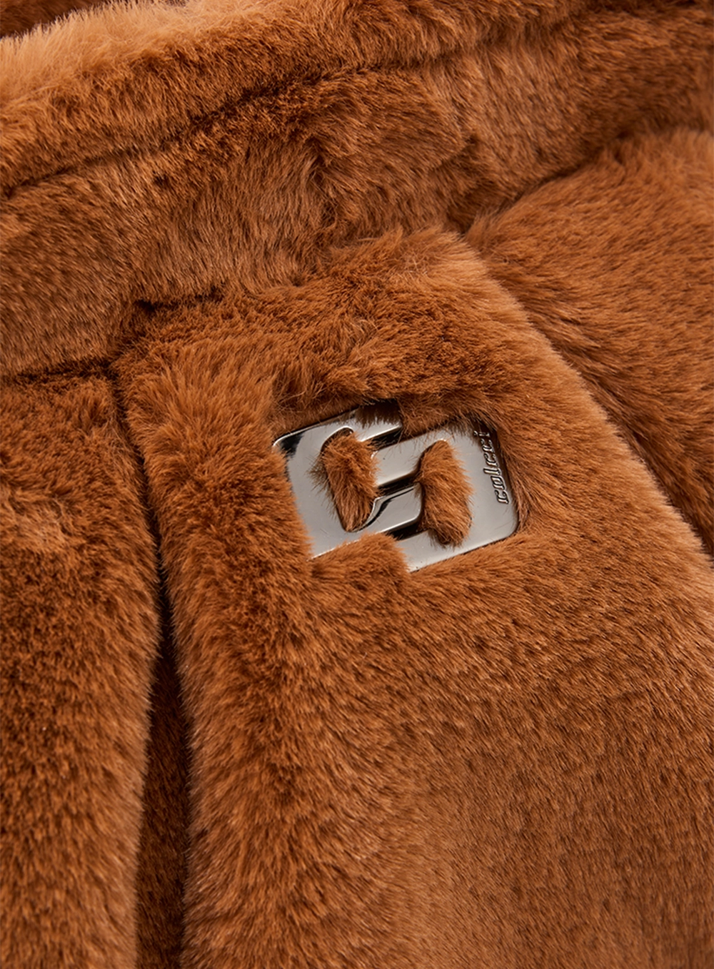 Bolsa Feminina Clutch Furry Caramelo