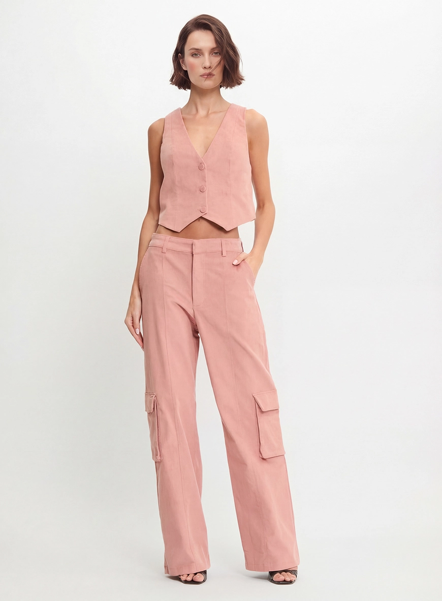 Colete Alfaiataria Feminino Veludo Rosa 3
