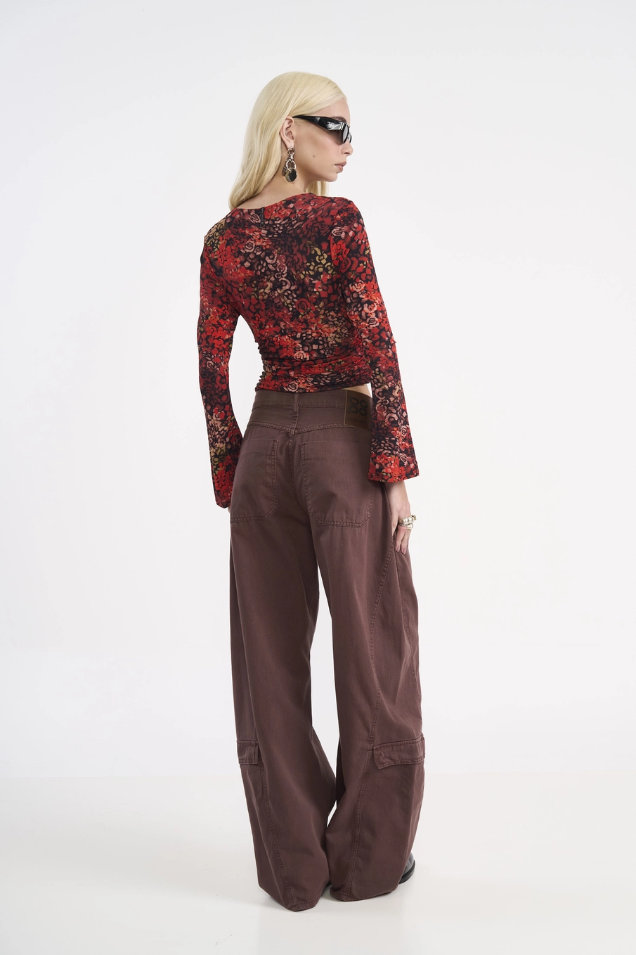 Blusa Cropped Transpassada Drapeada Estampados