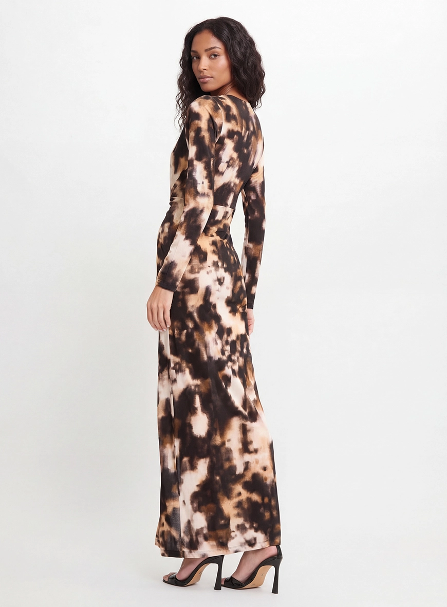 Vestido Longo Slim Com Torção Estampado Estampados 2