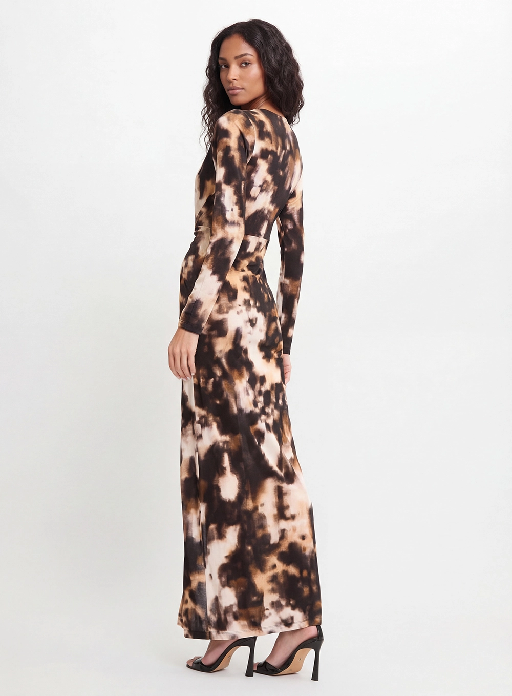 Vestido Longo Slim Com Torção Estampado Estampados 2