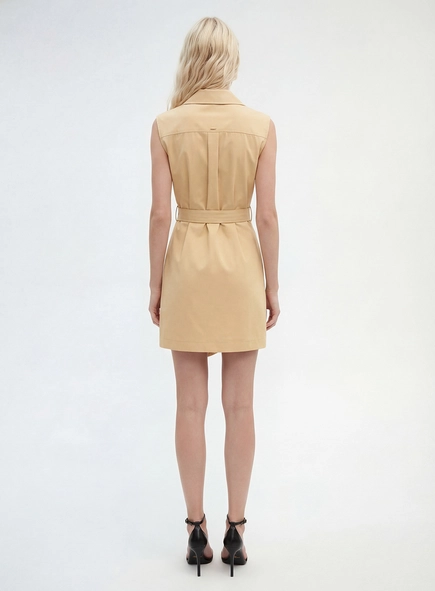 Vestido Curto Alfaiataria Com Amarração