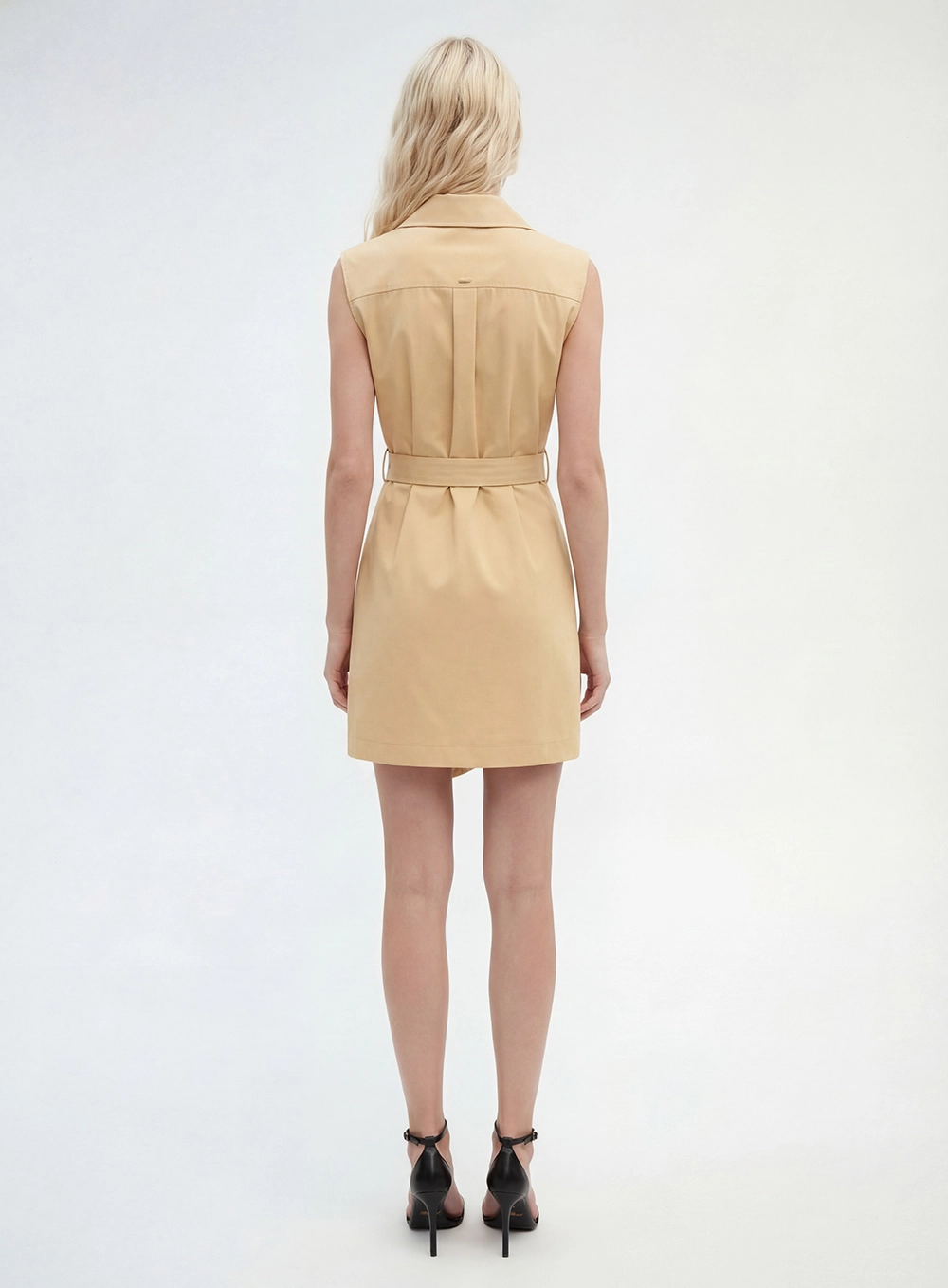Vestido Curto Alfaiataria Com Amarração Amarelo 2