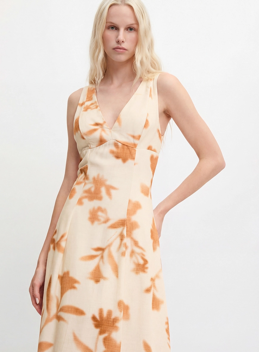 Vestido Longo Evasê - Flores Inverno Estampados 4