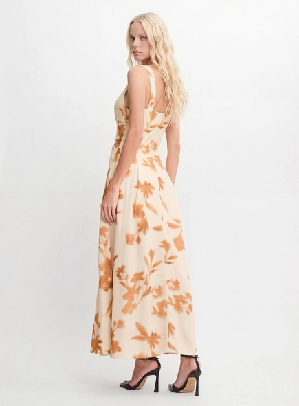 Vestido Longo Evasê - Flores Inverno