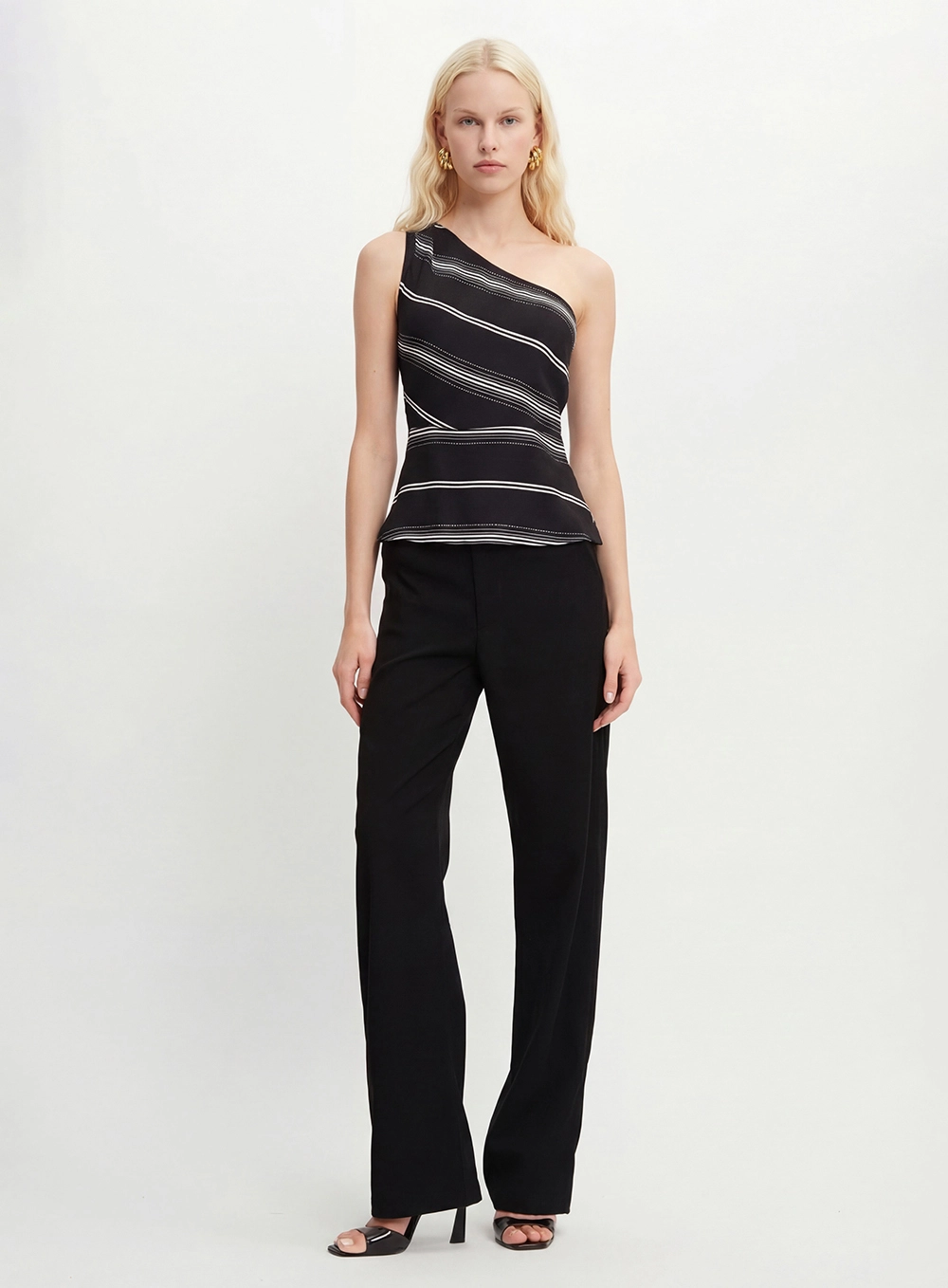 Blusa Slim Uma Alça Estampada Estampados 3