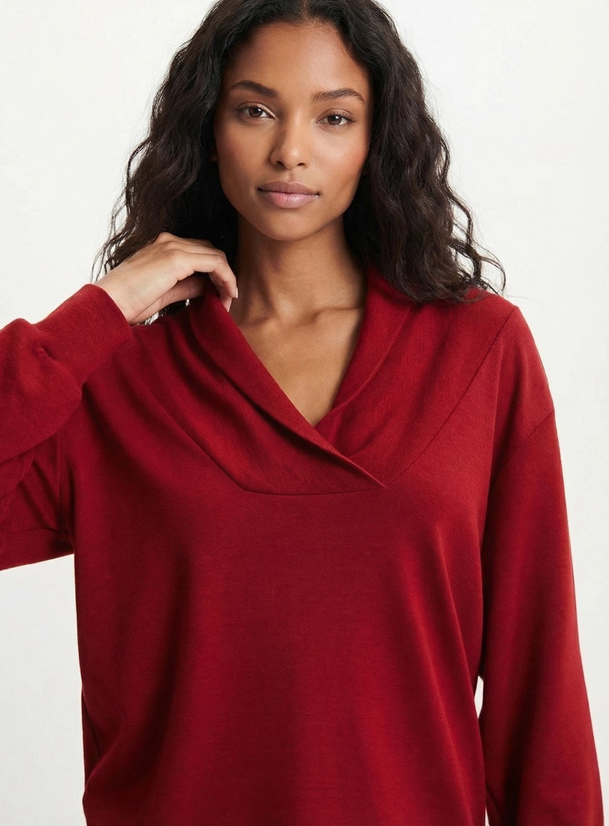 Blusão Feminino Comfort Fluido Vermelho 4