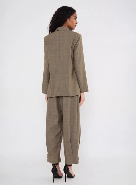 Blazer Alfaiataria Feminino Regular Xadrez