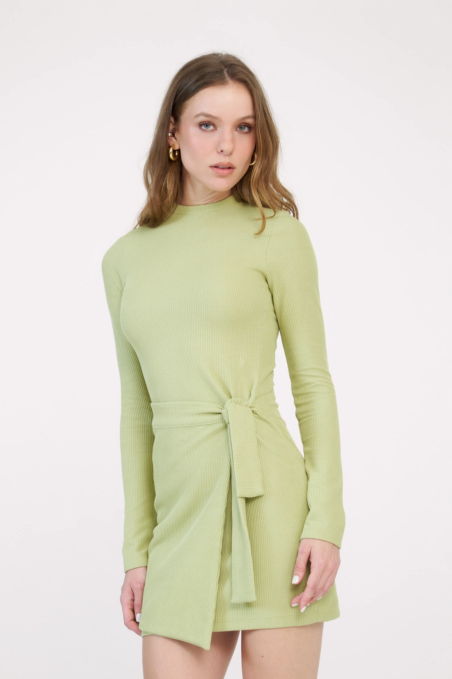 Vestido Curto Comfort Com Amarração Verde 3