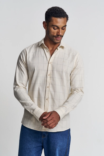 Camisa Masculina Xadrez Manga Longa
