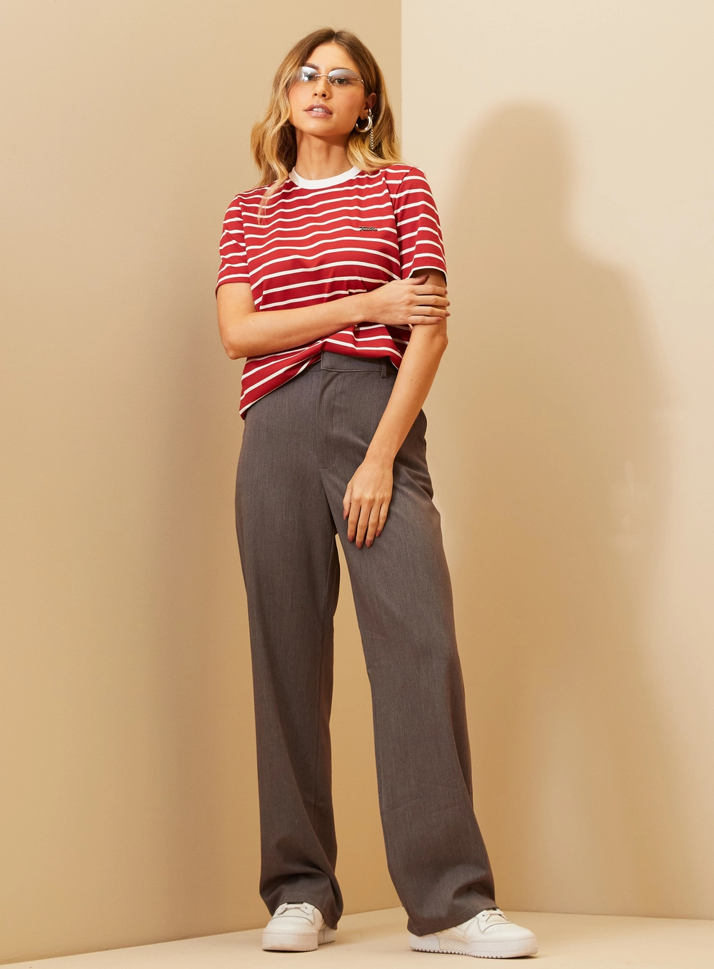 Camiseta Feminina Listrada Estampados 4