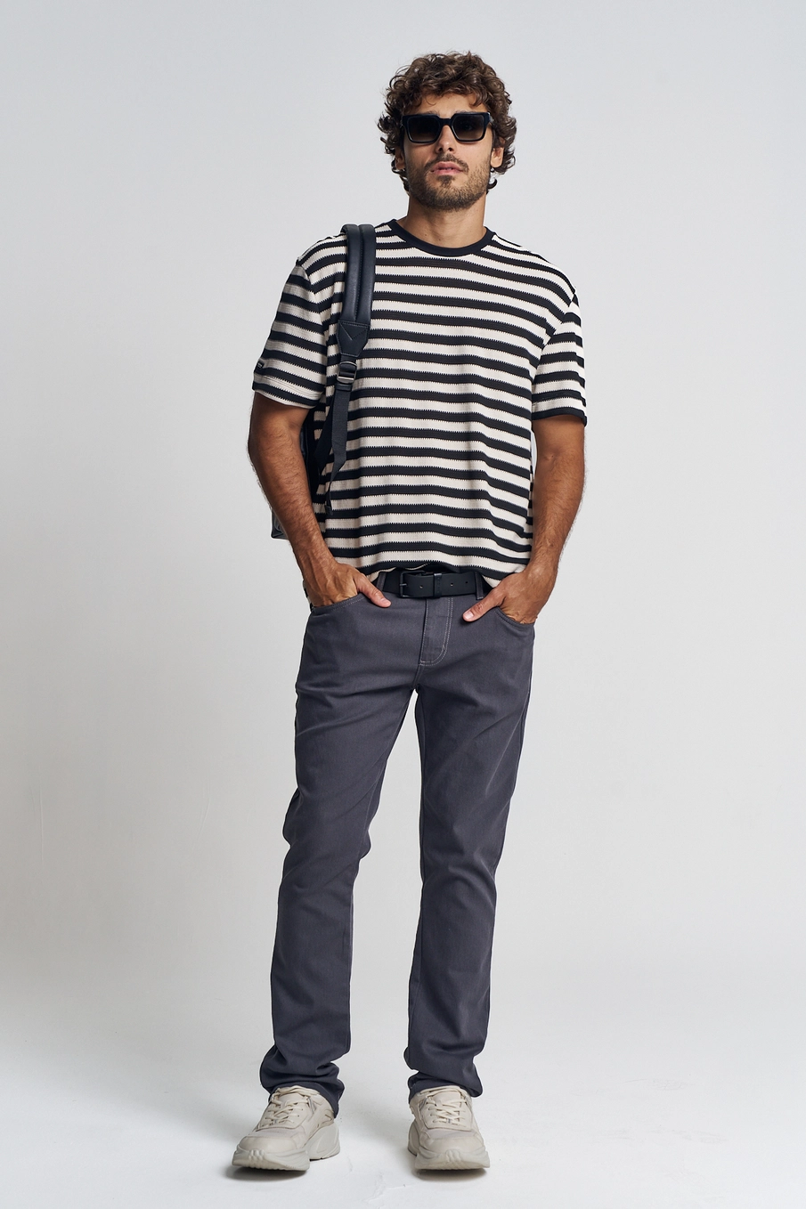 Camiseta Masculina Listrada Manga Curta Estampados 4