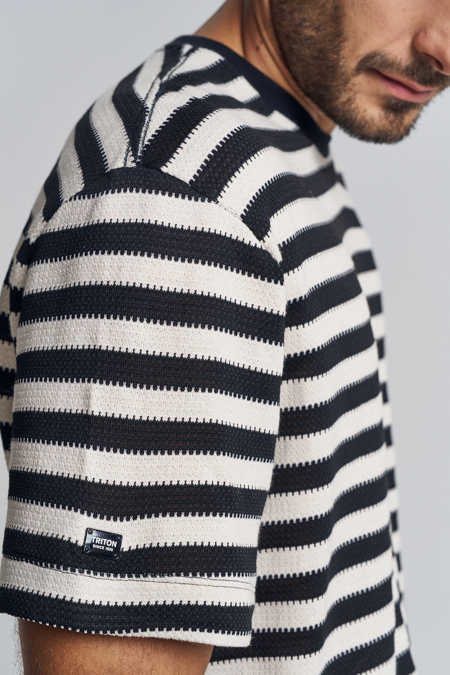Camiseta Masculina Listrada Manga Curta Estampados 3