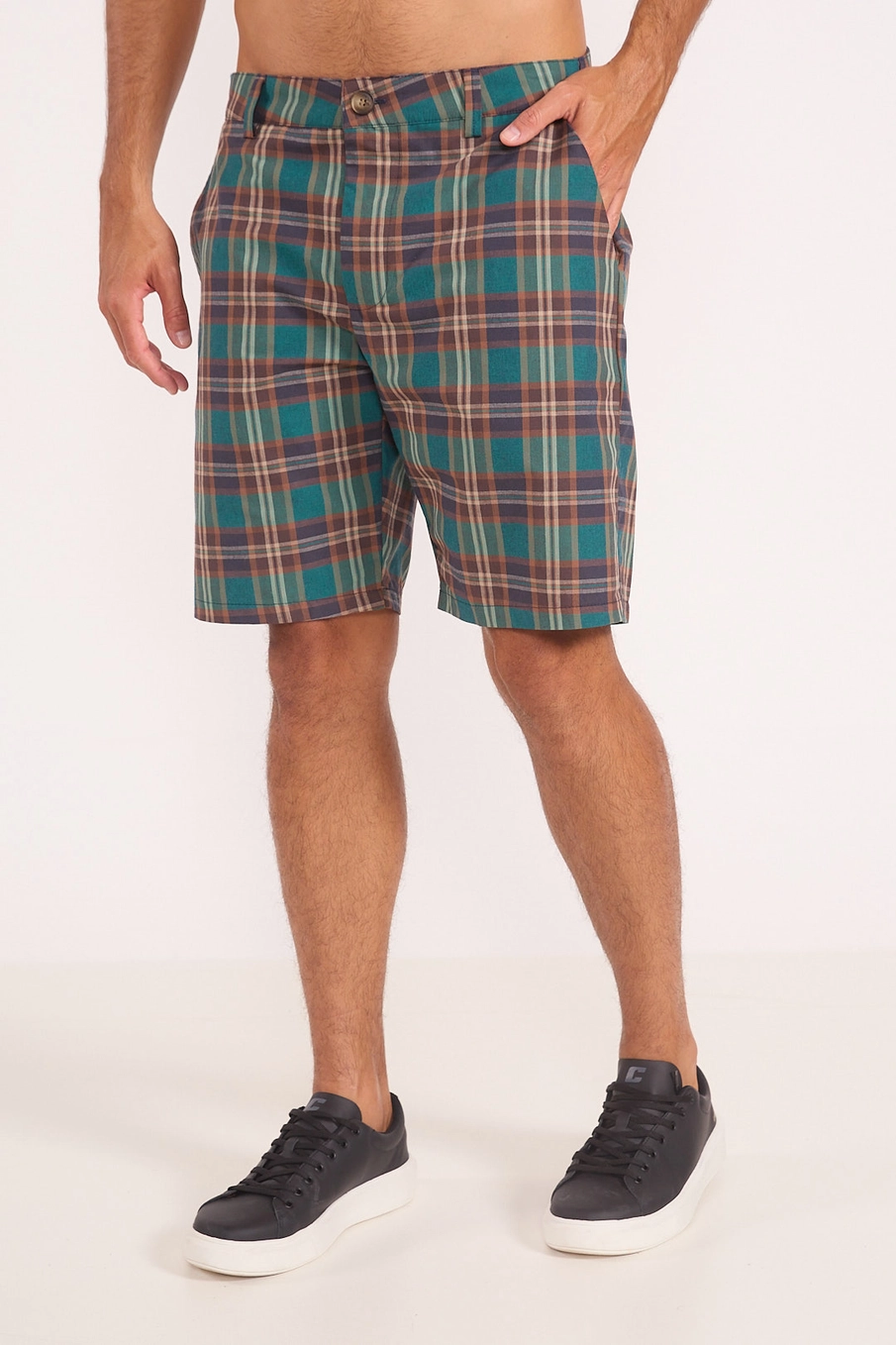 Bermuda Masculina De Alfaiataria Xadrez Estampados