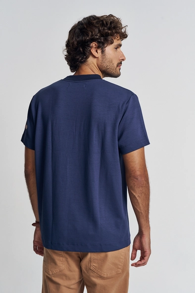 Camiseta Masculina Logo Bordado Manga Curta