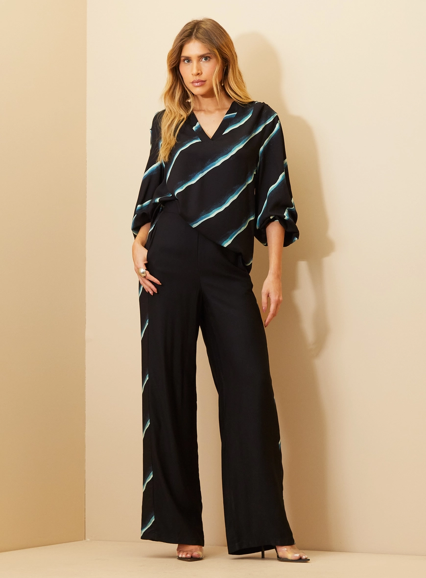 Blusa Feminina Estampada Decote V Manga Longa Estampados 4