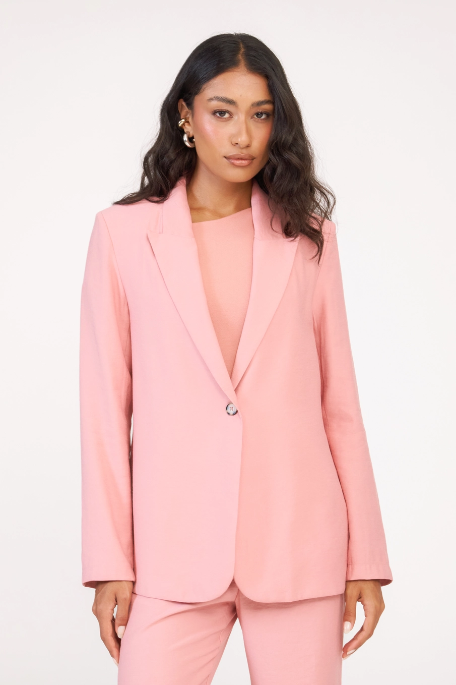 Blazer Alfaiataria Feminino Slim Rosa 1