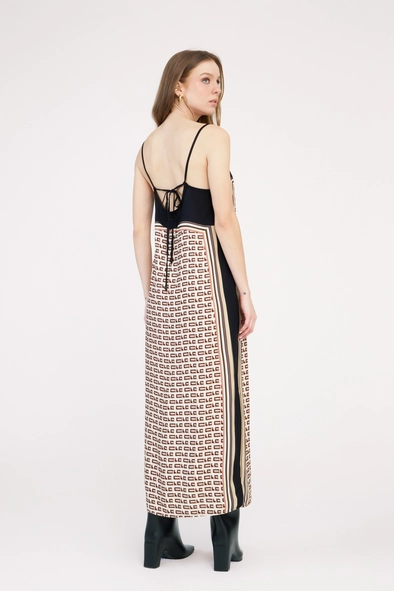 Vestido Maxi Midi Solto Monograma Scarf